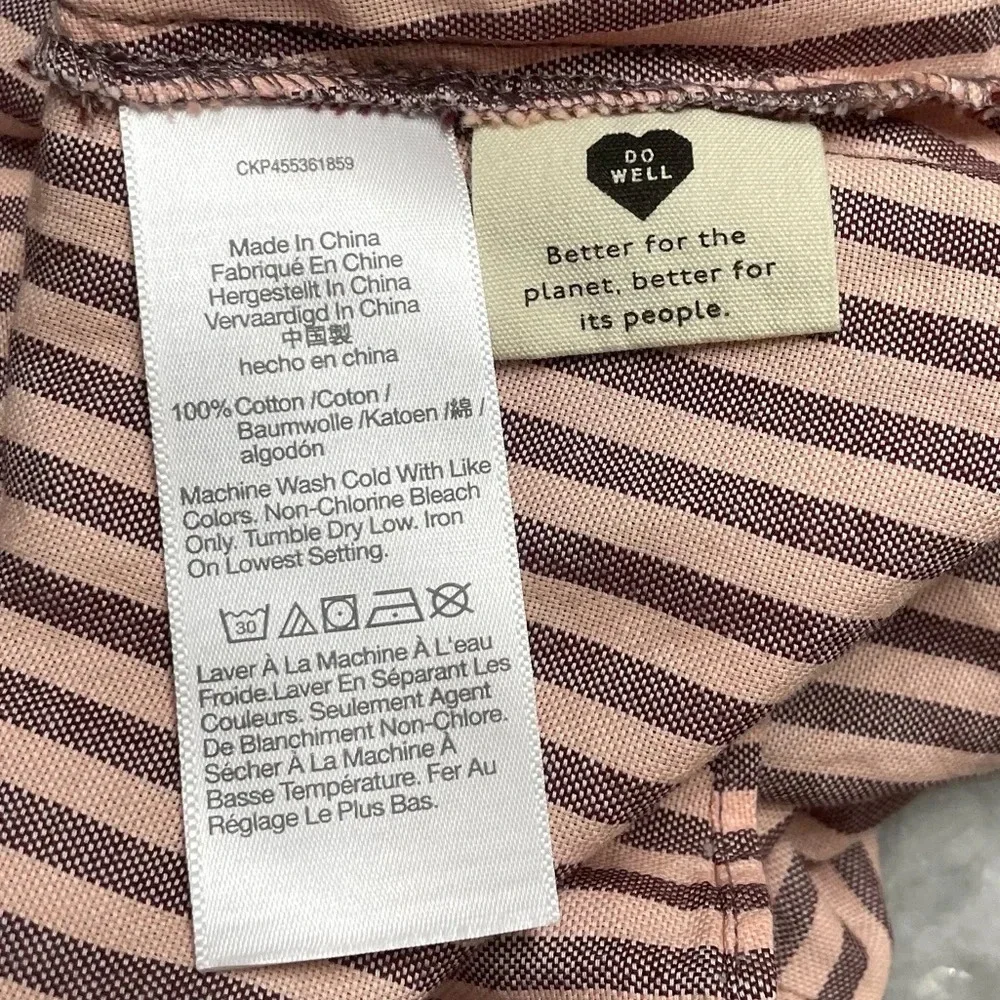 NWT Madewell Puff-Sleeve Peplum Wrap Top in Stripe XXS Style MC794 Fall 2021